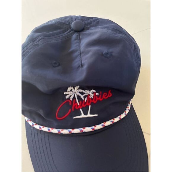 2 Chubbies Adjustable Nylon Rope Hat Blue and White Unisex Baseball Trucker - Picture 4 of 8